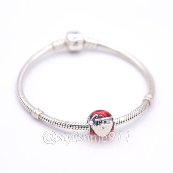 Authentic PANDORA Jolly Round Santa Charm - 791405ENMX - Picture 6 of 13